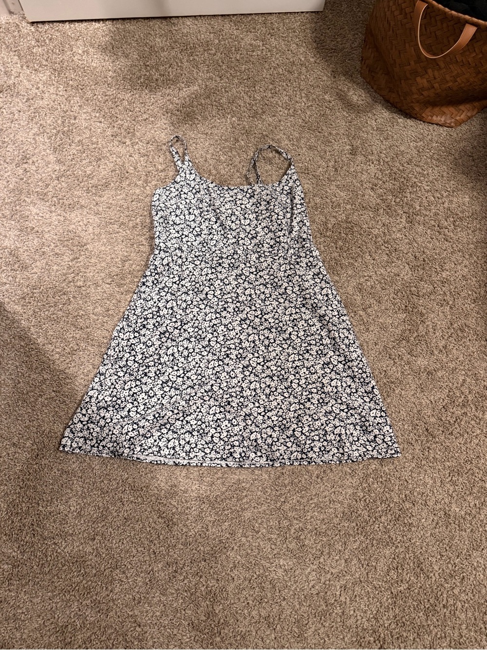 Old Navy Navy and White Textured Smocked Top